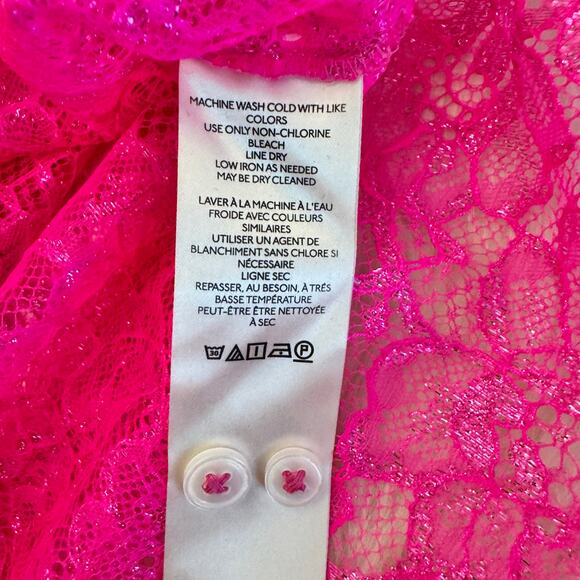 Anthropologie Pink Metallic Lace Button Down Shirt 1X NWT - Picture 10 of 15